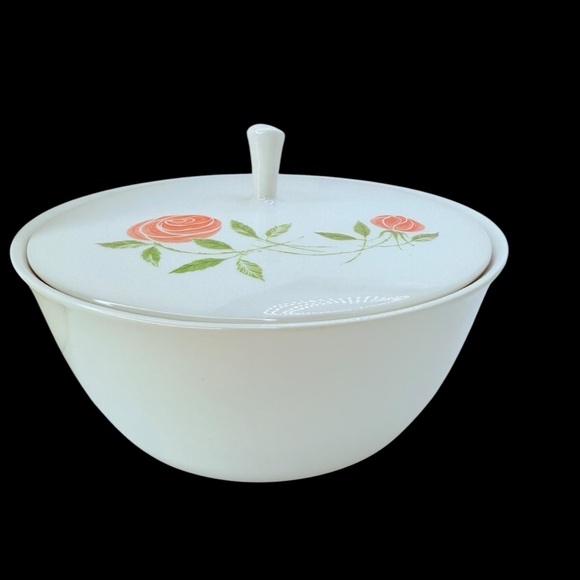 Franciscan Pink A Dilly Whitestone Ware Covered Casserole Serving Dish Vintage - Picture 1 of 9